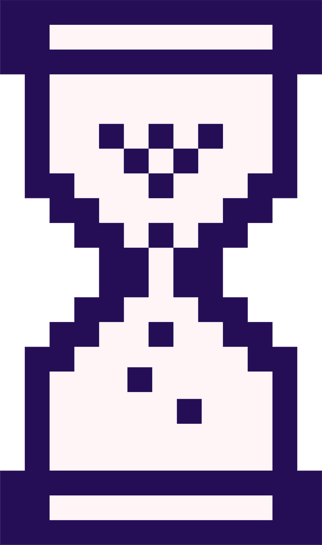 Pixel Art Hourglass Icon Floating on Transparent Background