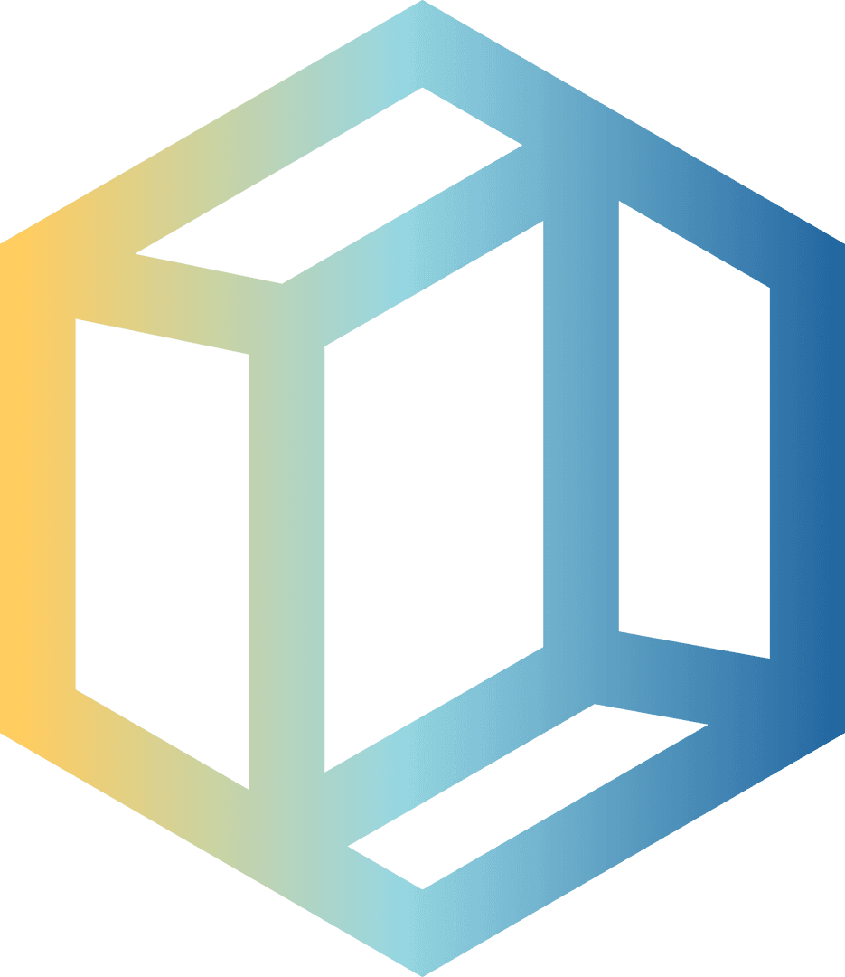 Gradient Geometric Cube Abstract Symbol Transparent Background