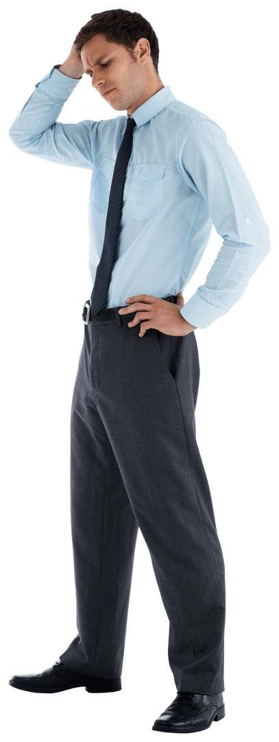 Transparent Visionary Businessman Thinking Innovatively