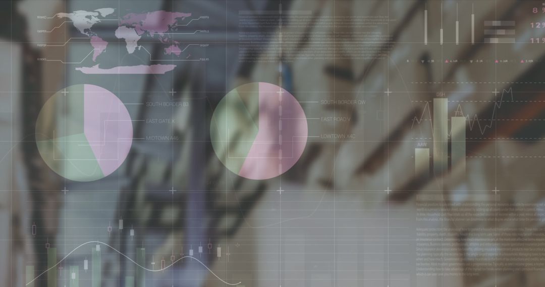 Overlay of Financial Graphs on Packages in Warehouse