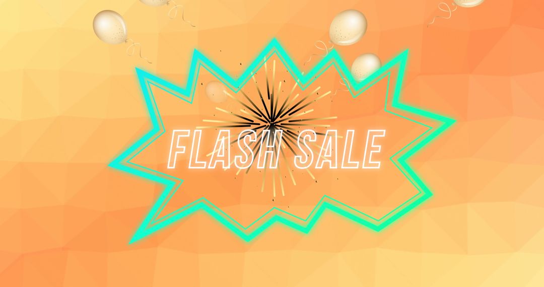 Flash Sale Announcement with Neon Elements
