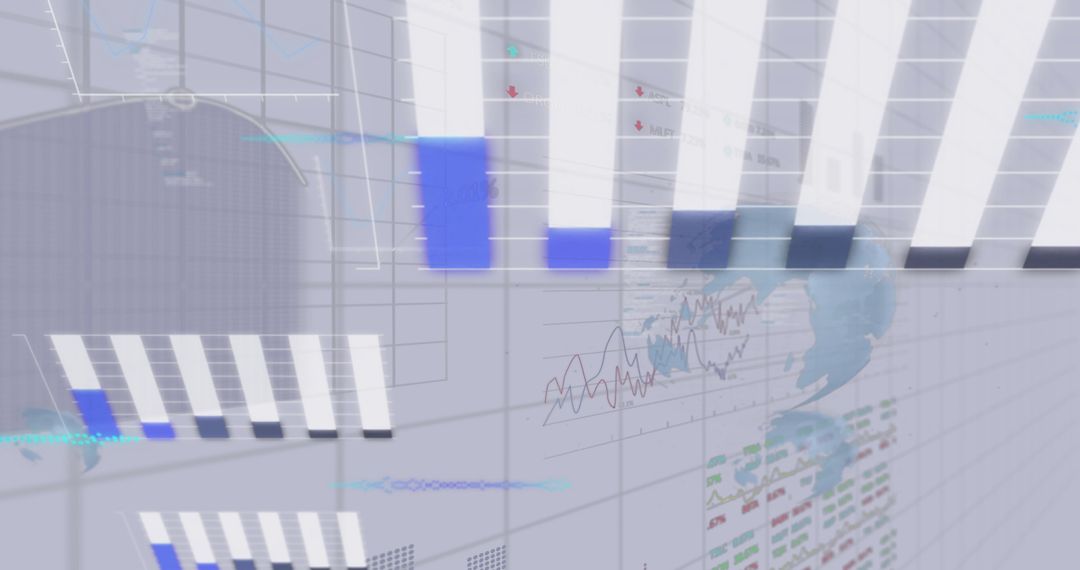 Abstract Financial Data and Graphs on Light Background
