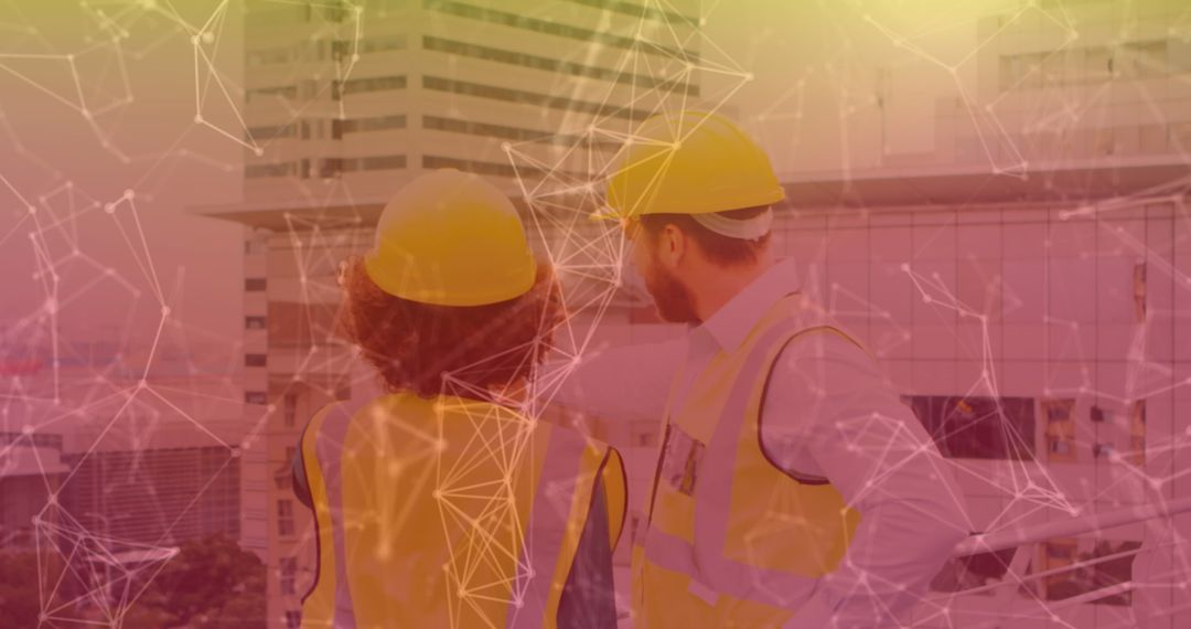 Architects Collaborating on Urban Project with Digital Interface