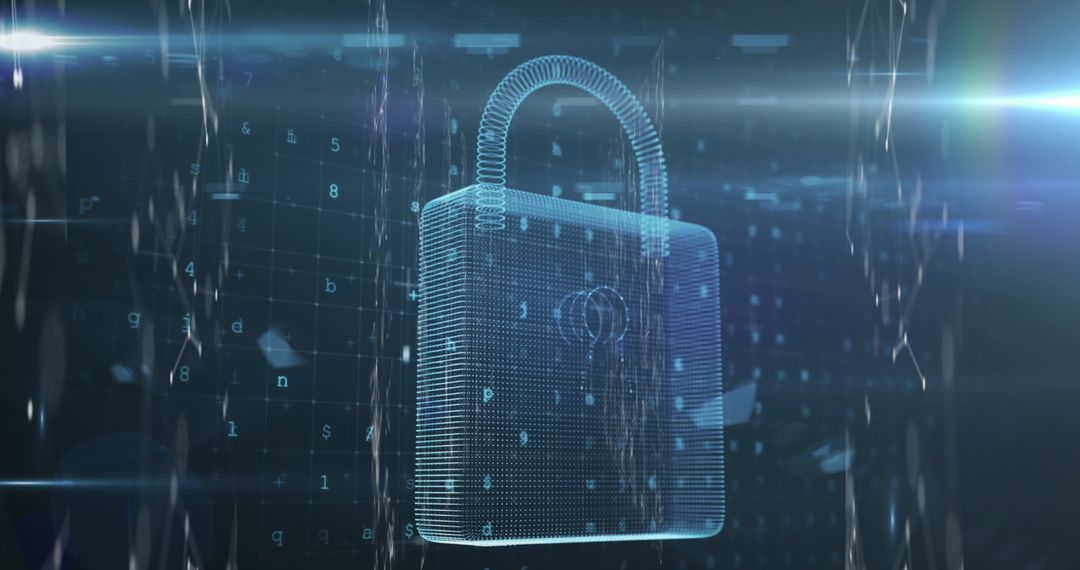 Digital Padlock Symbolizing Cybersecurity in Online Environment