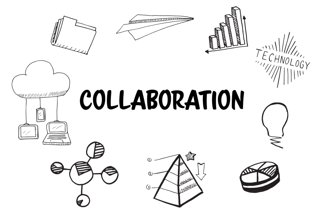 Transparent Collaboration Symbols for Business and Teamwork