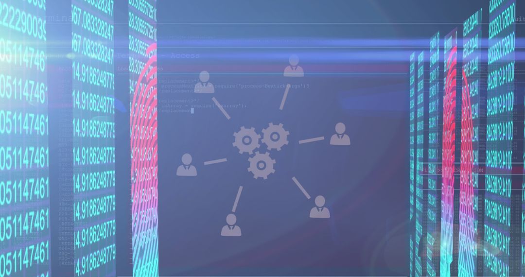 Digital Data Processing with Circuit Board in Virtual Server Room
