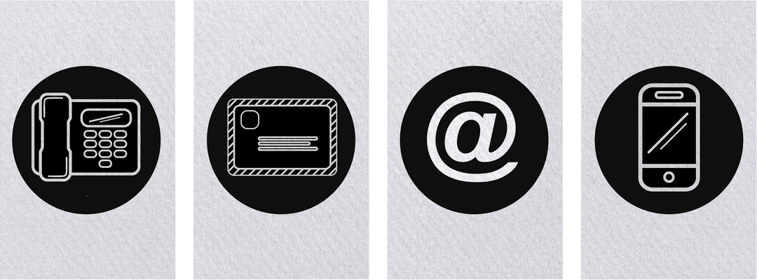 Transparent Communication and Contact Icons Set