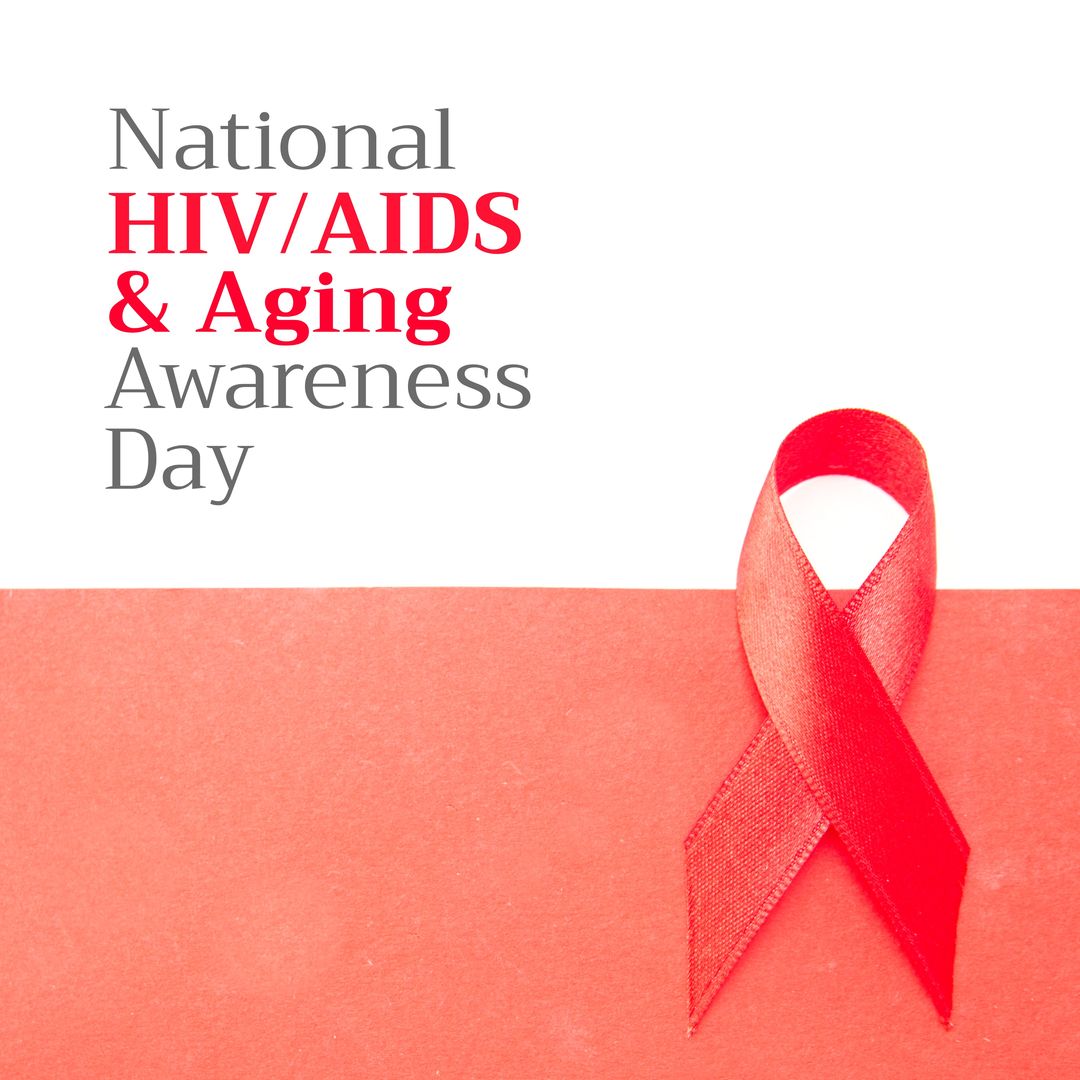 National HIV/AIDS and Aging Awareness Day with Red Ribbon - Download Free Stock Templates Pikwizard.com