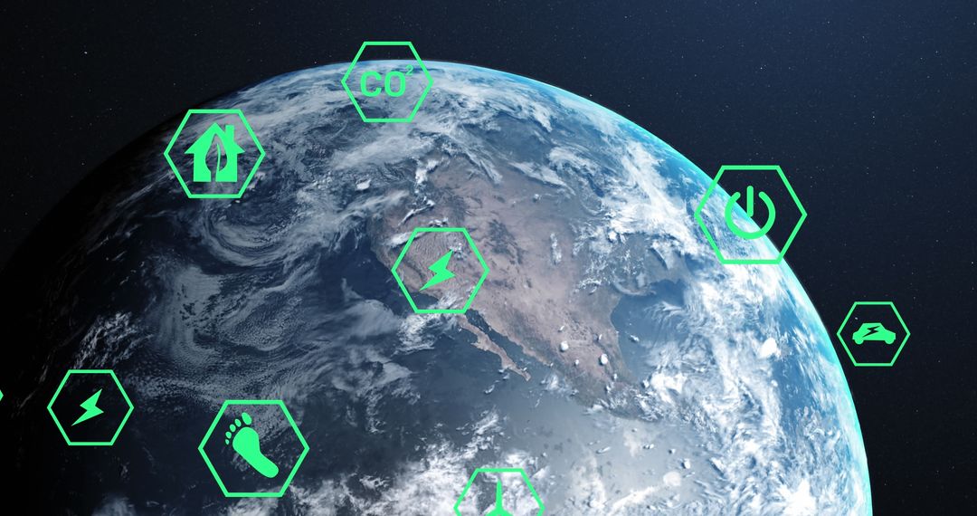 Eco Technology Concepts with Planet Earth in Background