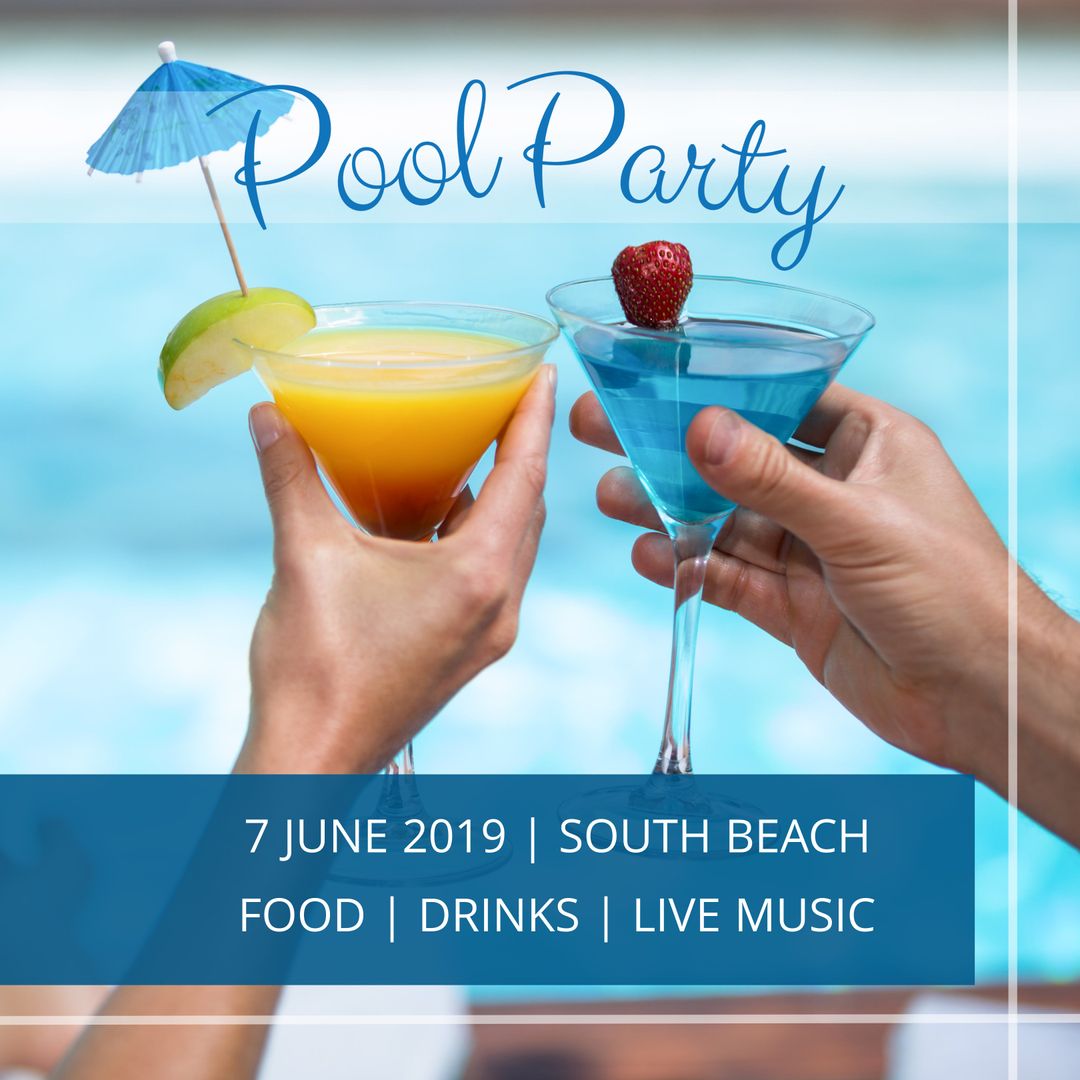 Refreshing Pool Party Celebration with Colorful Cocktails