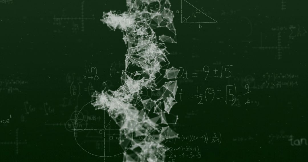 Scientific Data Visualization with Mathematical Formulas on Chalkboard