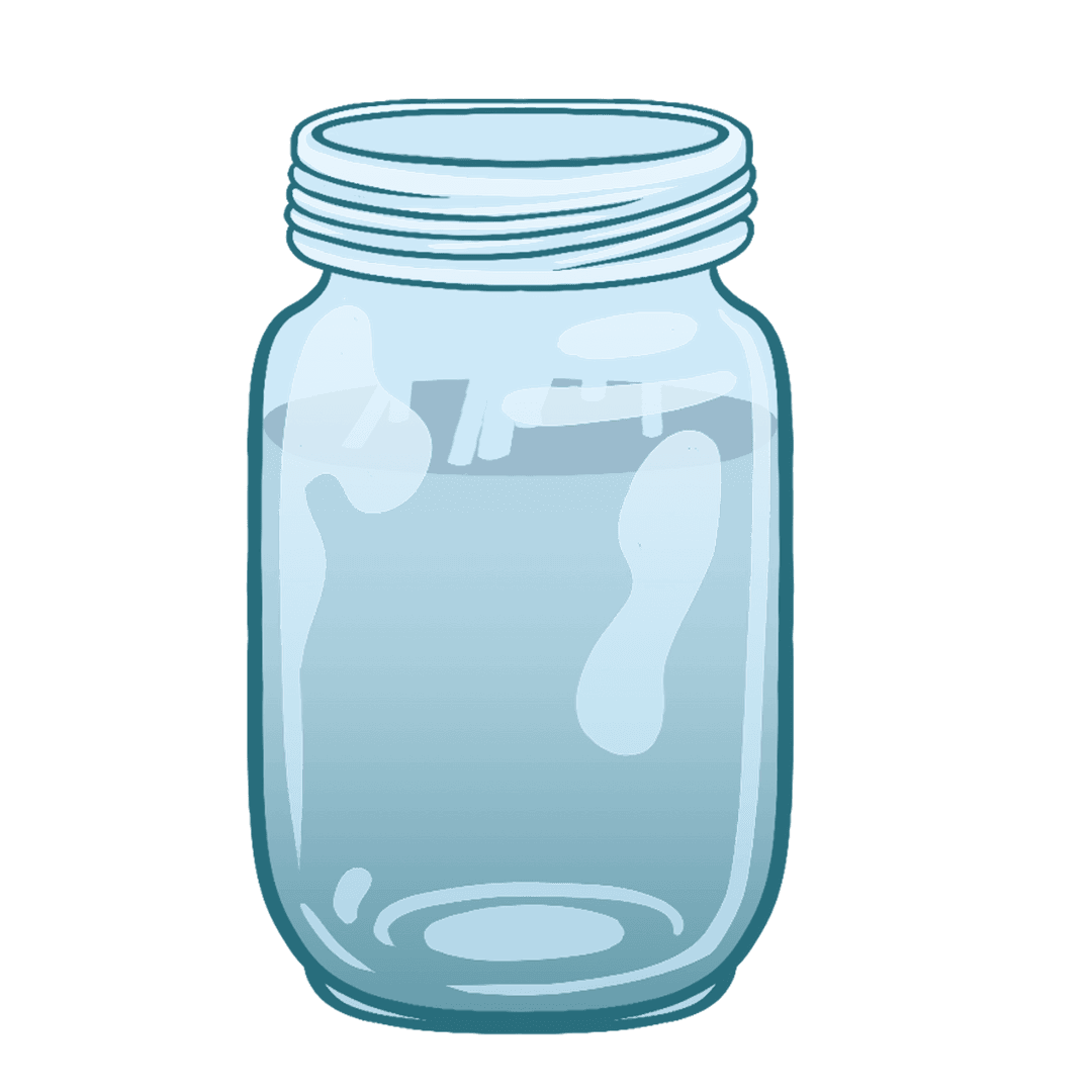 Flat Design Transparent Glass Jar with Screw Lid