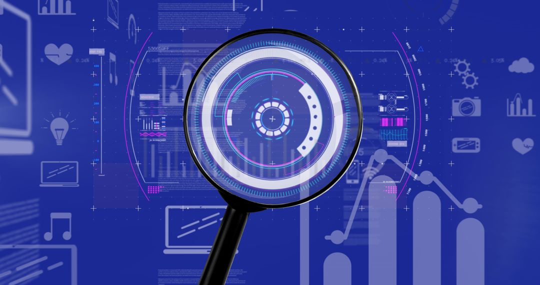 Magnifying Glass Over Digital Financial Data Album