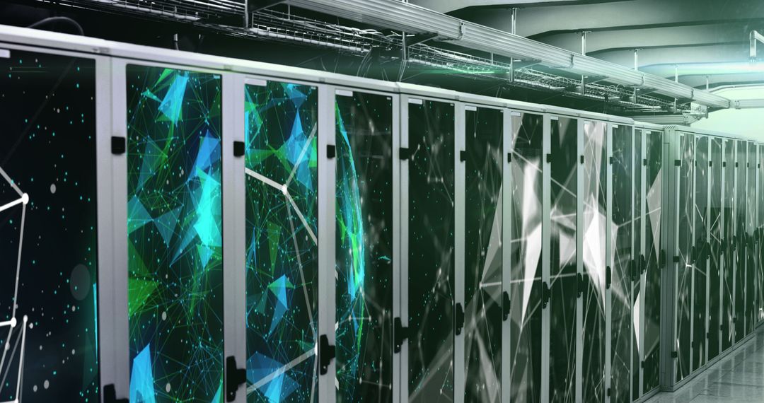 Advanced Server Room with Digital Network Interface