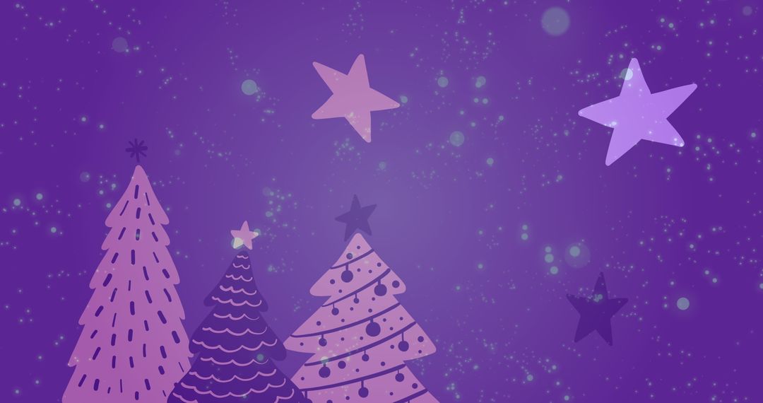 Whimsical Christmas Trees Under Starlit Sky