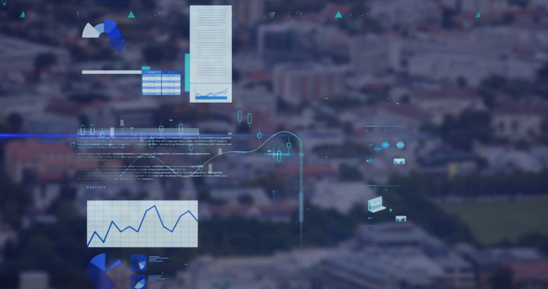 Digital Data Processing with Urban Nexus Background