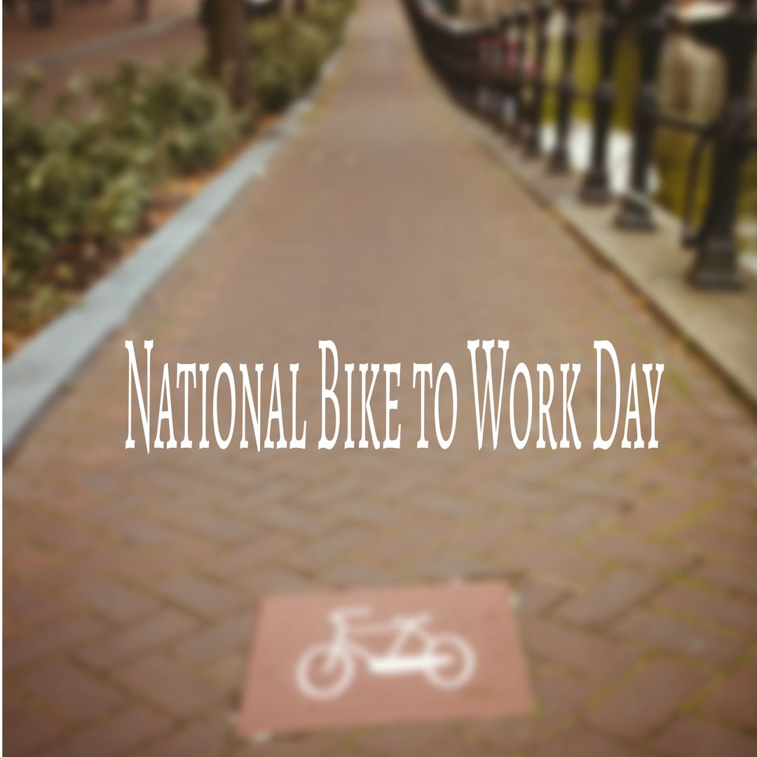 National Bike to Work Day Commute Promotion Blurred Urban Background