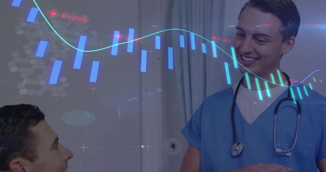 Doctor Analyzing Digital Data While Consulting with Patient in Clinic Setting