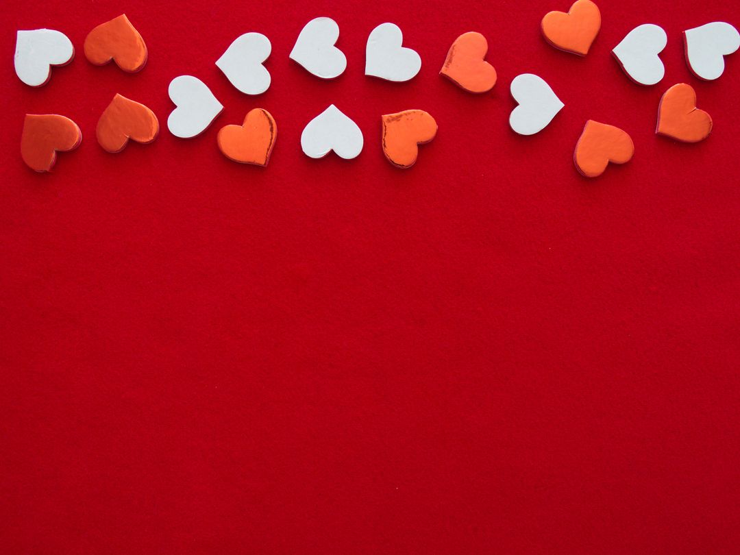 Red Background with Decorated Hearts Border