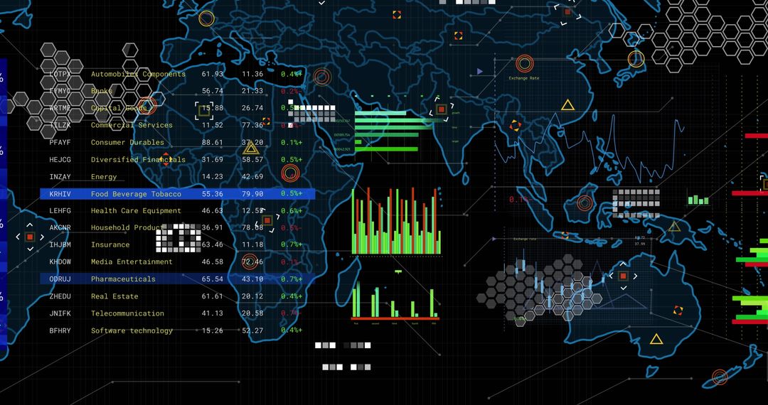 digital financial data processing on global map interface - Free Images, Stock Photos and Pictures on Pikwizard.com