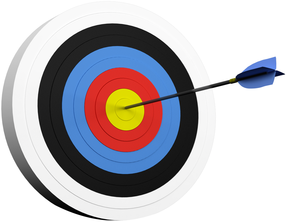 Accurate Arrow Hitting Bullseye on Transparent Background - Download Free Stock Images Pikwizard.com