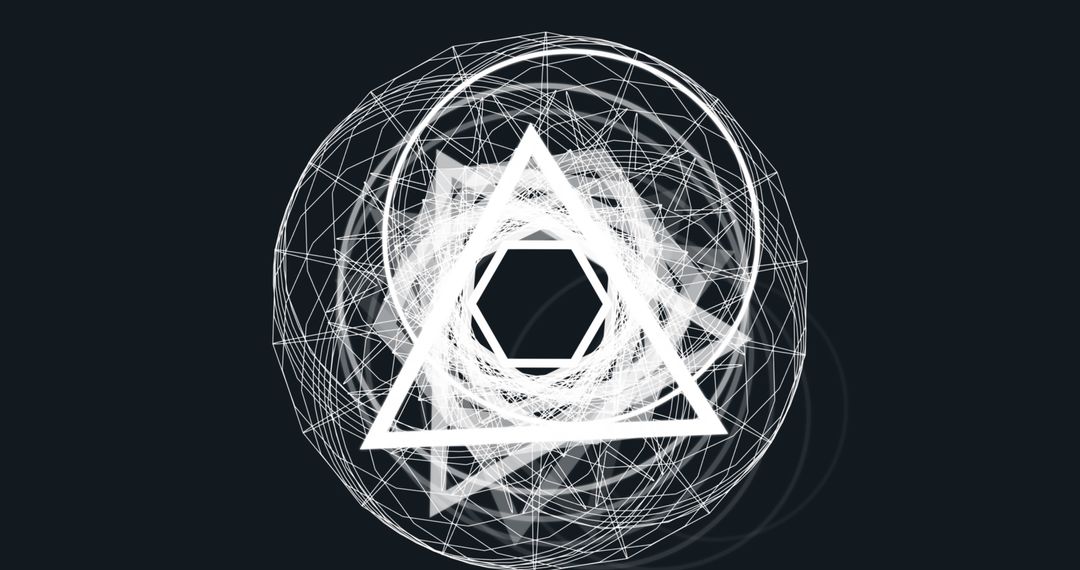 Abstract Geometric Patterns on Black Background