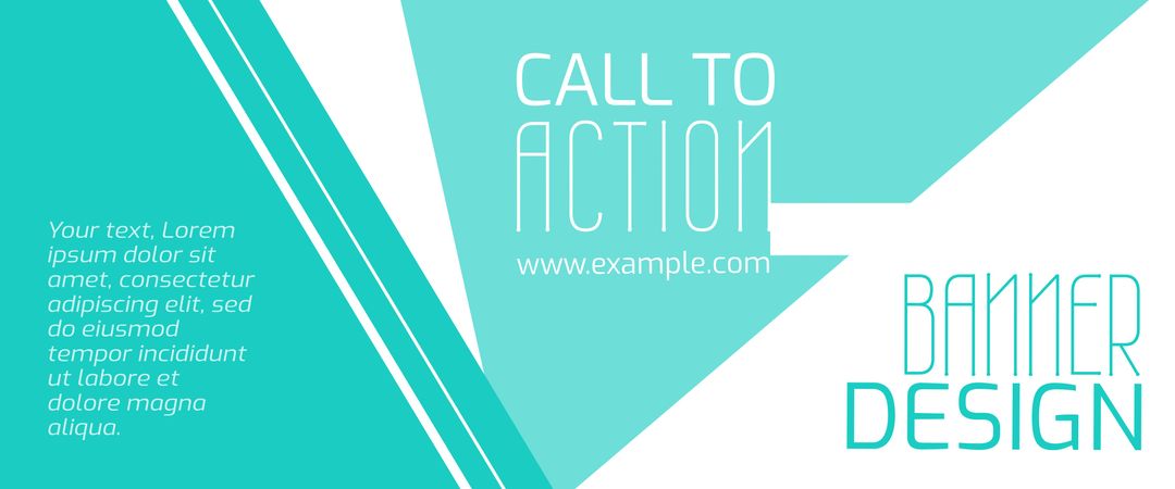 Dynamic Geometric Banner with Call to Action and Bold Typography