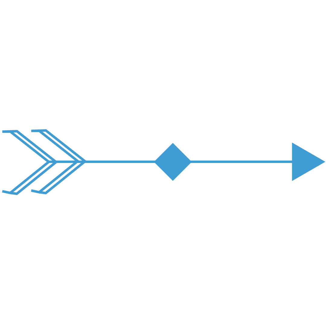 Decorative Blue Arrow on Transparent Background Represents Direction