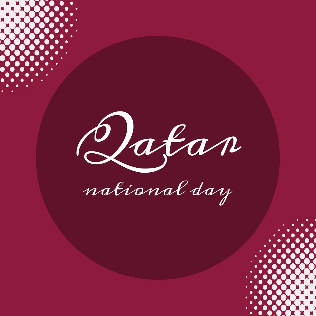 Qatar National Day Celebration Design with Maroon Circle
