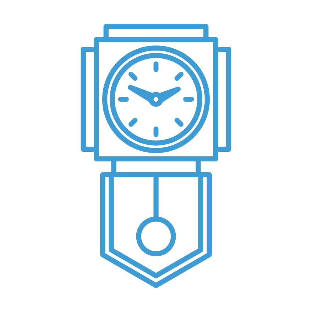 Blue Pendulum Wall Clock Icon on Transparent Background