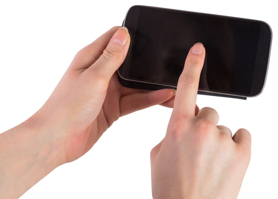 Hands Holding Smartphone with Focus on Transparent Screen - Download Free Stock Images Pikwizard.com