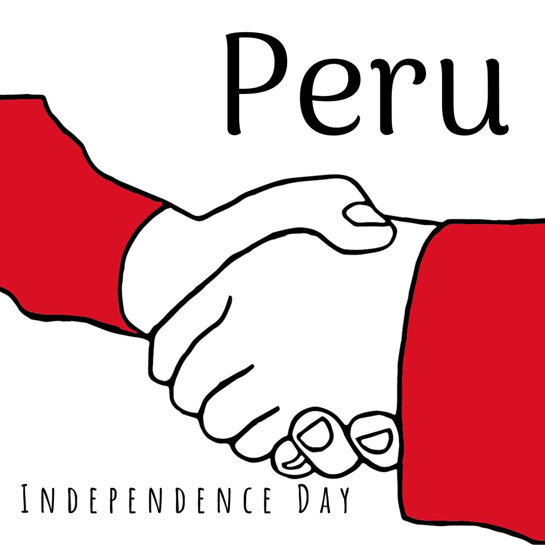 Peru Independence Day Handshake Symbolizing Patriotism and Unity