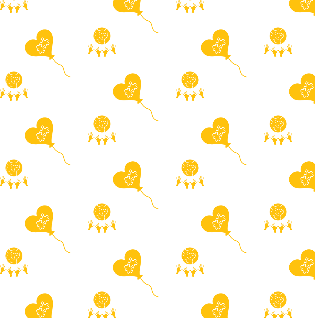 Yellow Heart Balloons and Globes on Transparent Background