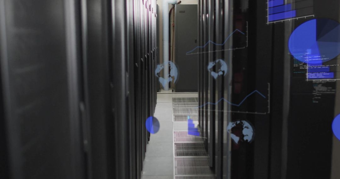 Digital Data Visualization over Server Racks in Data Center