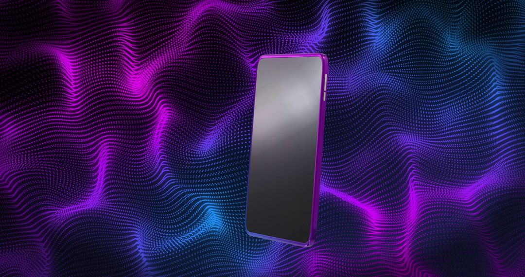 Smartphone over Vibrant Abstract Light Waves