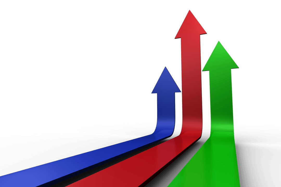 Colorful Arrows Signifying Transparent Growth and Progress