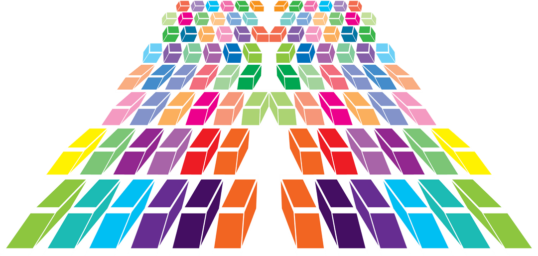 Vibrant Multicolored Transparent Blocks Illustration