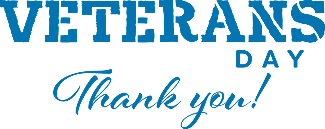 Transparent Veterans Day Thank You Text Graphic