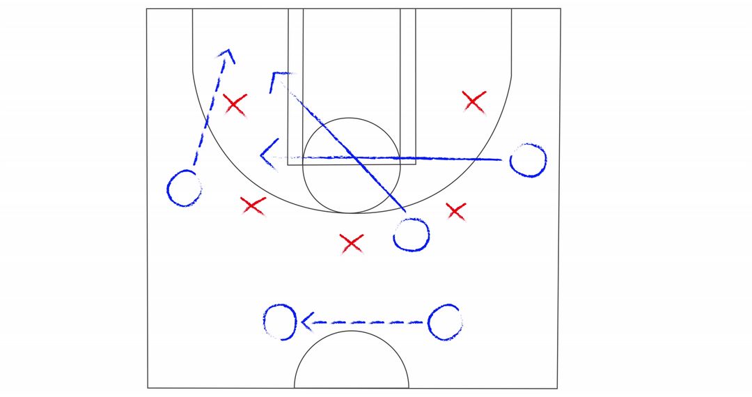 Basketball Strategy Diagram Illustrating Offensive Moves - Free Images, Stock Photos and Pictures on Pikwizard.com