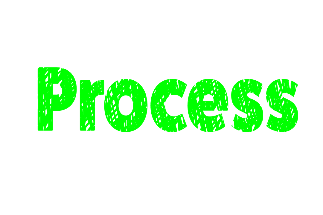 Green Process Word on Transparent Background for Professional Designs