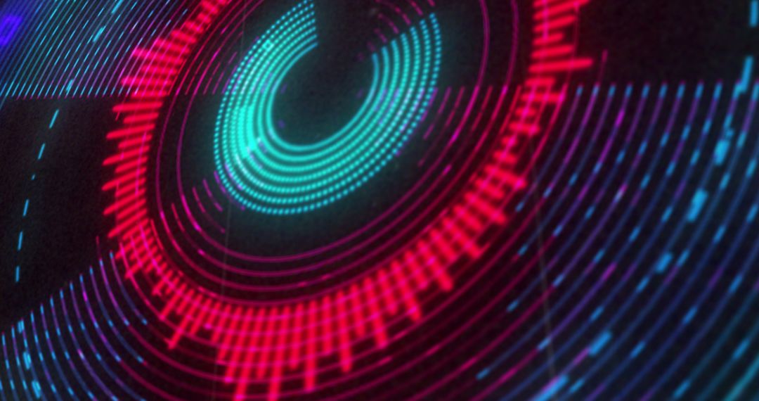 Neon Circular Light Display in Vibrant Colors