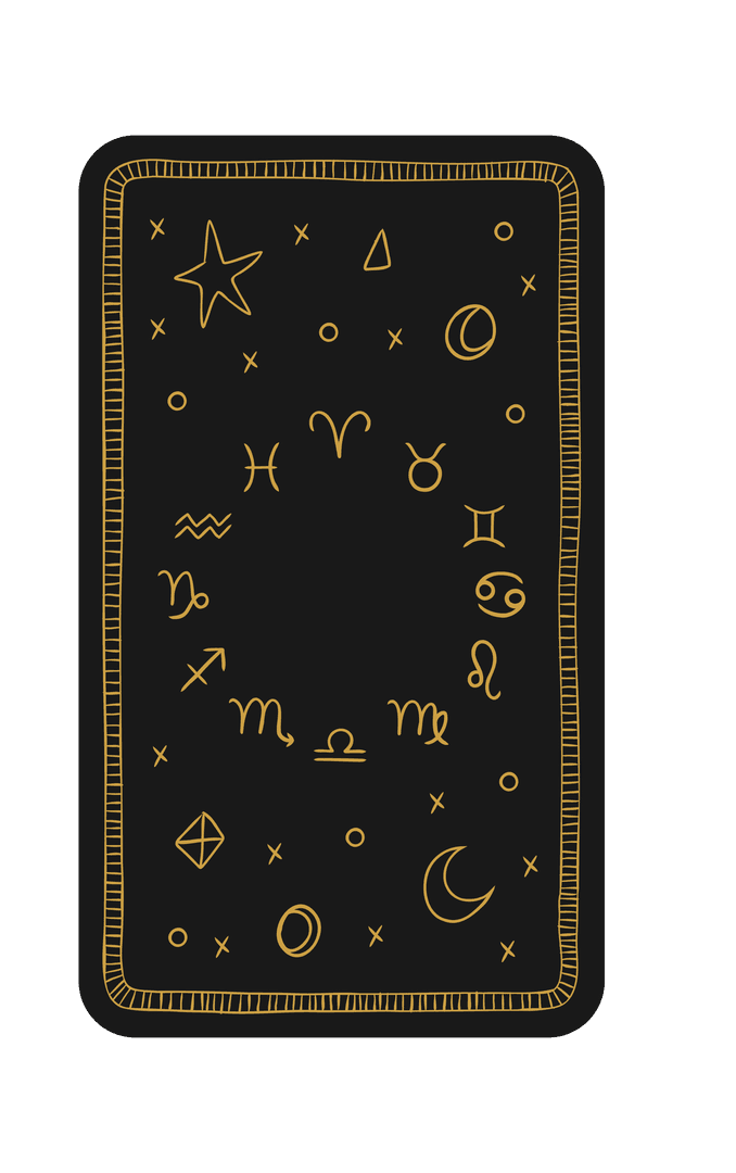 Transparent Playing Card with Zodiac Signs Illustration