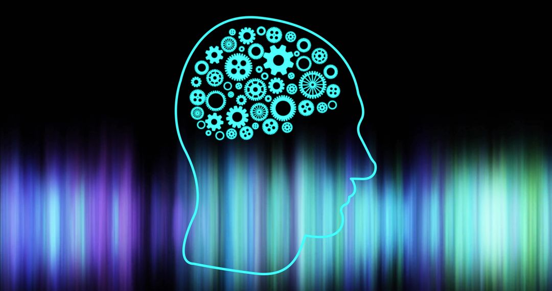 Human Brain with Digital Cogs Illustrating Artificial Intelligence