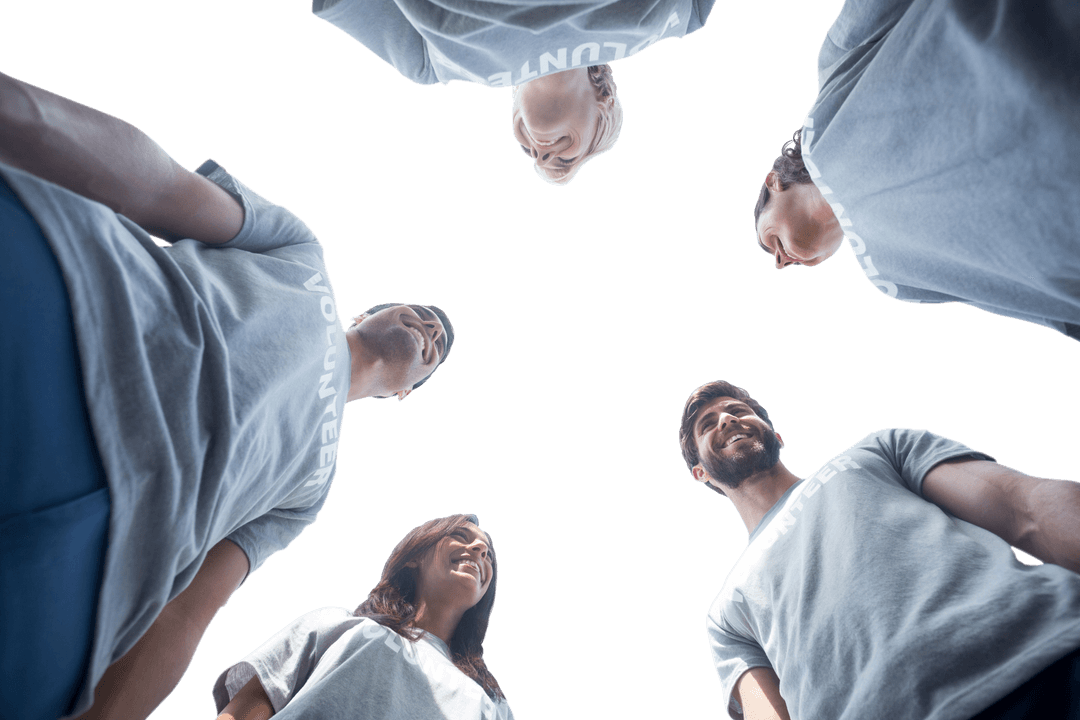 Transparent Volunteer Team Circle Low Angle View