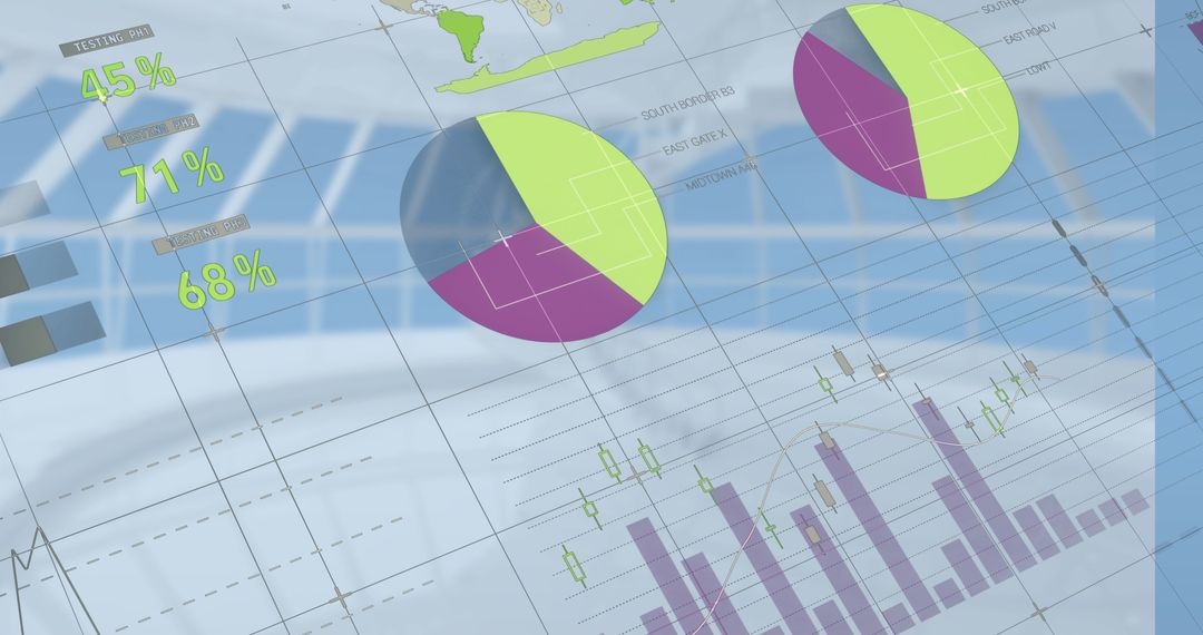 Abstract Overlay of Financial Charts and Statistics