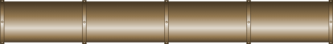 Bronze Riveted Metal Pipe on Transparent Background for Industrial Use
