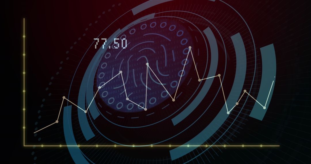 Biometric Data Analysis Graph with Fingerprint