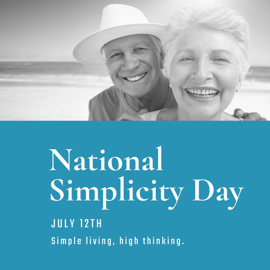 Elderly Couple Celebrating National Simplicity Day on Beach