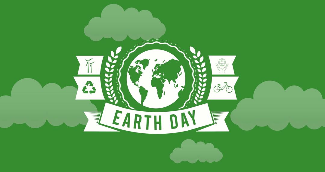 Earth Day Illustration with Icons Promoting Sustainability