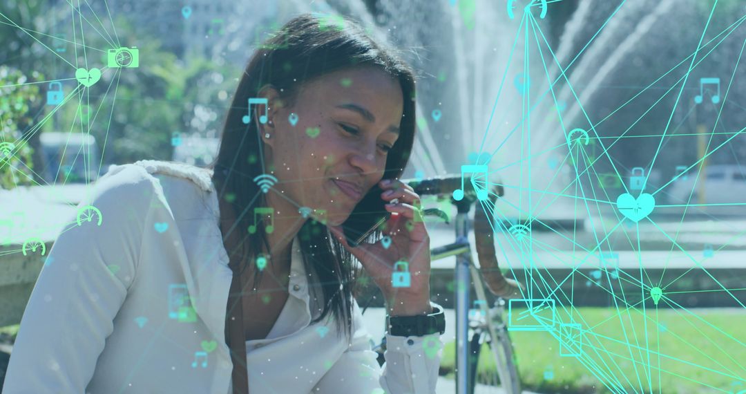 Woman Engaged in Network Communication Using Smartphone